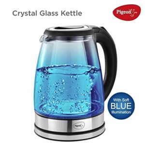 Pigeon by Stovekraft Crystal Glass Electric Kettle 1.8 litre with LED Illumination, Heat Resistant Pyrex 1500 Watt