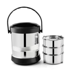PNB Kitchenmate Omega Tiffin – 3 Containers – Stainless Steel