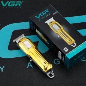VGR V-919 Professional Cord & Cordless Rechargeable T-Blade Hair Trimmer for Men with 100 min Runtime (Gold)