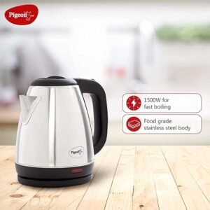 Pigeon by Stovekraft Electric Kettle with Stainless Steel Body, 1.8 litre, used for boiling Water, making tea and coffee, instant noodles, soup etc.