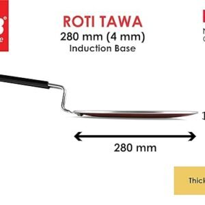 PNB Kitchenmate No-Oily Non-Stick Roti Tawa 280 mm Induction Base (Thickness: 4 mm) (Material: Aluminium)