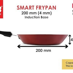 PNB Kitchenmate No-Oily Non-Stick Smart Frypan 200 mm Induction Base (Thickness: 4 mm; Capacity 1 LTR.) (Material: Aluminium)