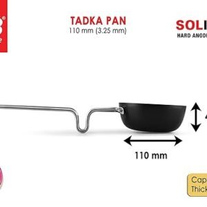 PNB Kitchenmate Solitaire Hard Anodised Tadka Pan 110 mm (Thickness: 3.25 mm, Capacity 0.30 LTR.) (Material: Aluminium)