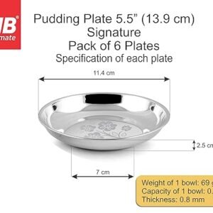 PNB Kitchenmate Stainless Steel Pudding Plate 5.5″(13.9 cm) Signature (Thickness: 0.8 mm)