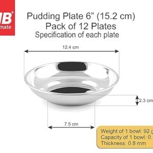 PNB Kitchenmate Stainless Steel Pudding Plate 6″(15.2 cm) (Thickness: 0.8 mm)