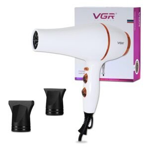 VGR V-414 Professional Hair Dryer with 3 Heat Settings & 2 Speed Settings(2200W, White)