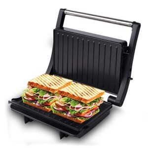 Pringle Sandwich and Panini Toaster Griller 2 Slice Non-Stick 180° Rotation Sandwich and Panini Toaster Griller Automatic Temperature Cut-off with LED Indicator For Home And Kitchen – GM 721 | 1000 watt