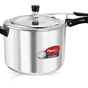 Pigeon by Stovekraft 10 Litre Classic Aluminium Inner Lid Non-Induction base Pressure Cooker BIS Certified